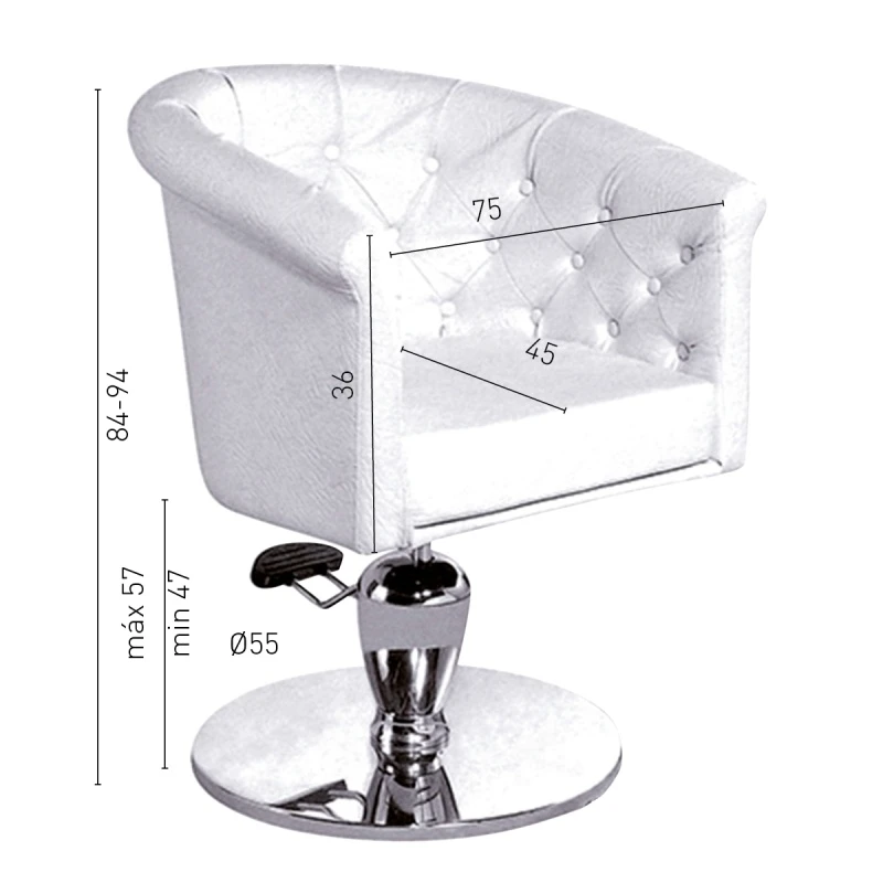 Cadeira de corte PostQuam Round Dot White
