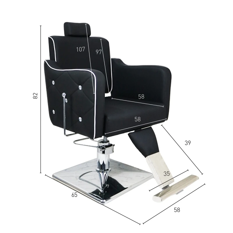 Fauteuil de coupe Beauty Barber Black Diamond de PostQuam