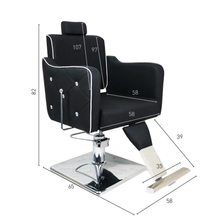 Fauteuil de coupe Beauty Barber Black Diamond de PostQuam