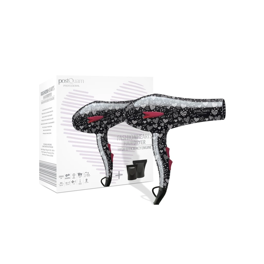 Secador de mano PostQuam Fashion Hearts 2.400 W