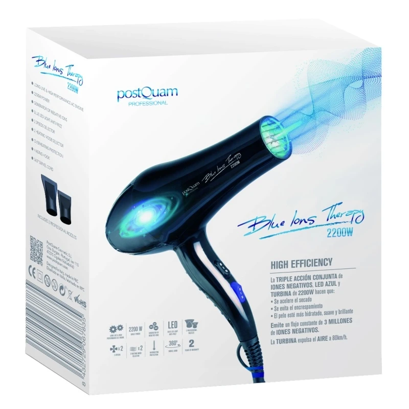 PostQuam Blue Ions Therapy 2400W Hair Dryer