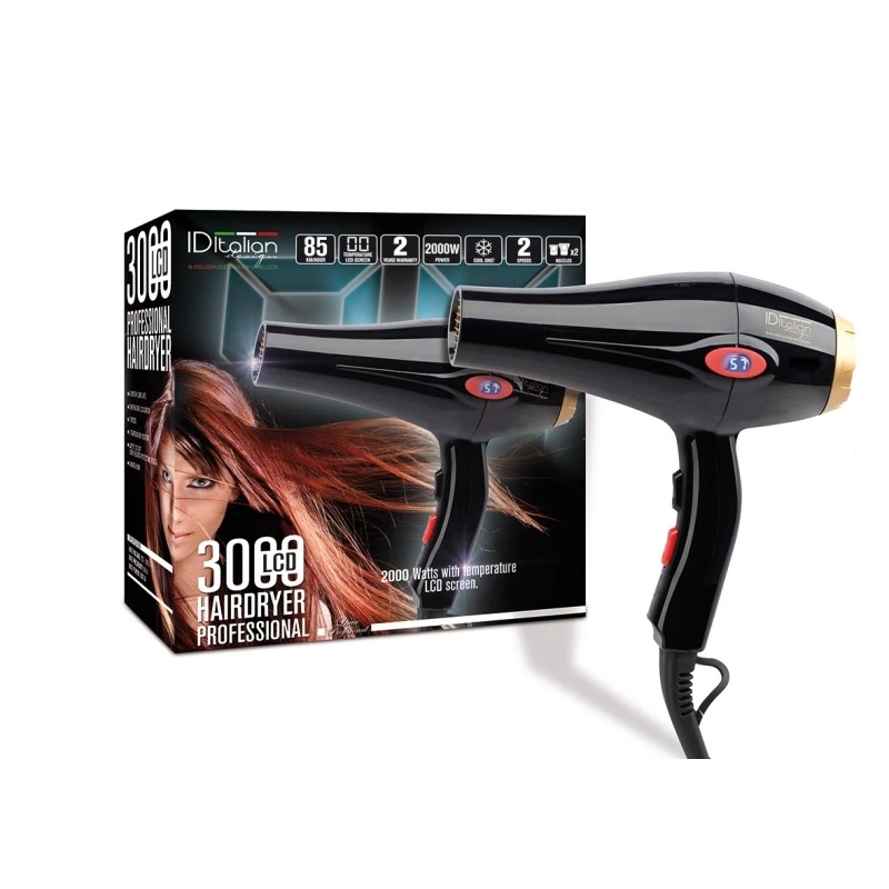 ID Italian Design GTI 2000W Haartrockner mit LCD-Display