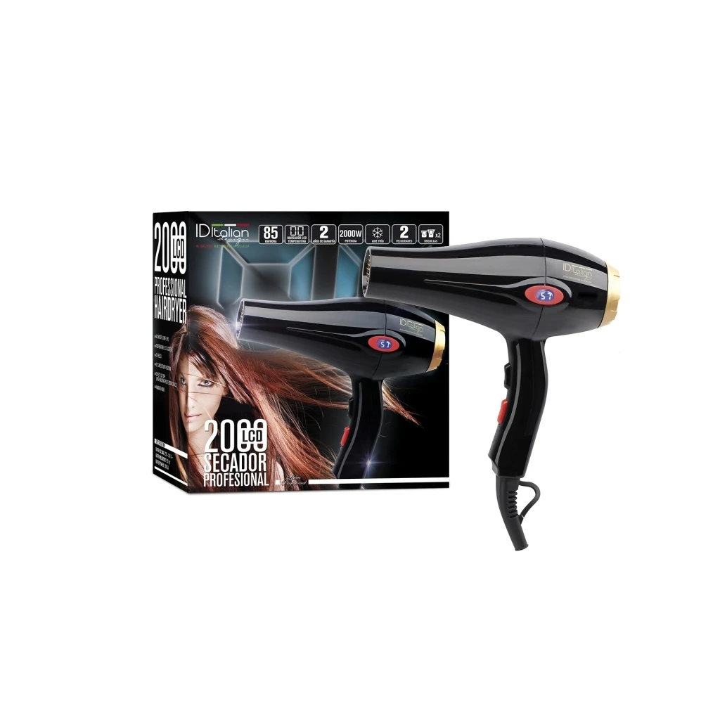 Secador profesional ID Italian Design GTI 2000W Display LCD ID Italian Design