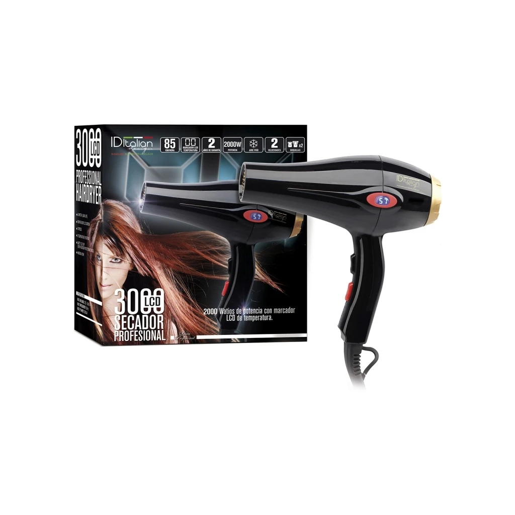 Secador profesional ID Italian Design GTI 2000W Display LCD ID Italian Design