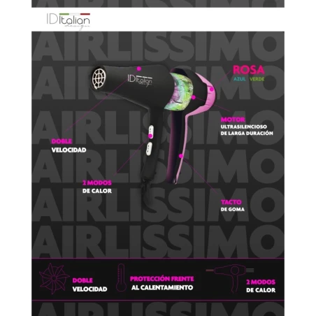 Asciugacapelli professionale GTI 2300 Airlissimo Rosa ID Italian Design