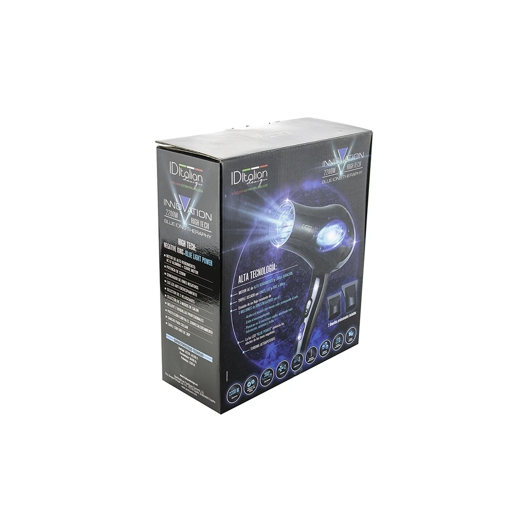 Secador ID Italian Design Innovation 2400W Blue Ions Therapy