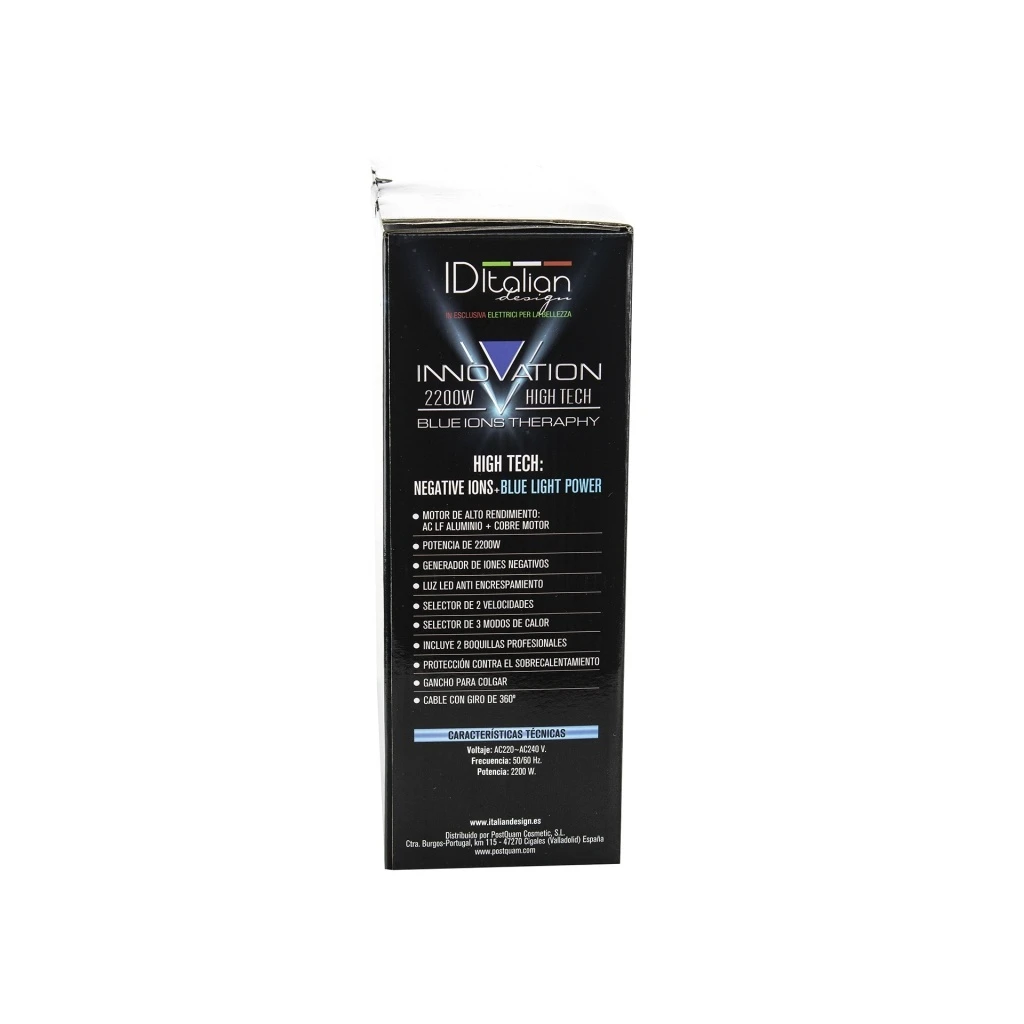Secador ID Italian Design Innovation 2400W Blue Ions Therapy