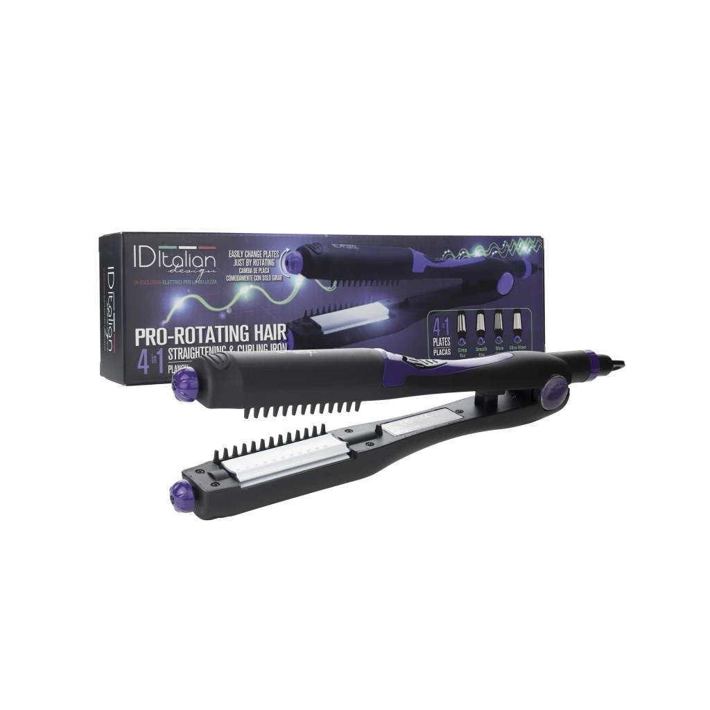 Plancha de pelo Magic Intercambiable Pro-Rotating 4 en 1 ID Italian Design