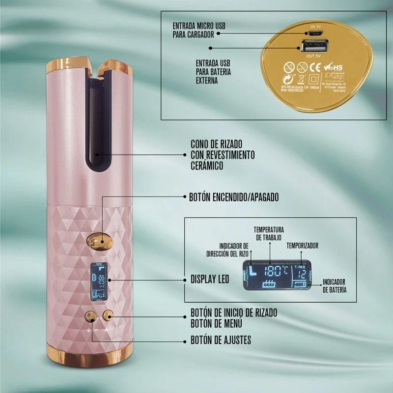 Wireless Diamond Curl Automatic Cordless Curler