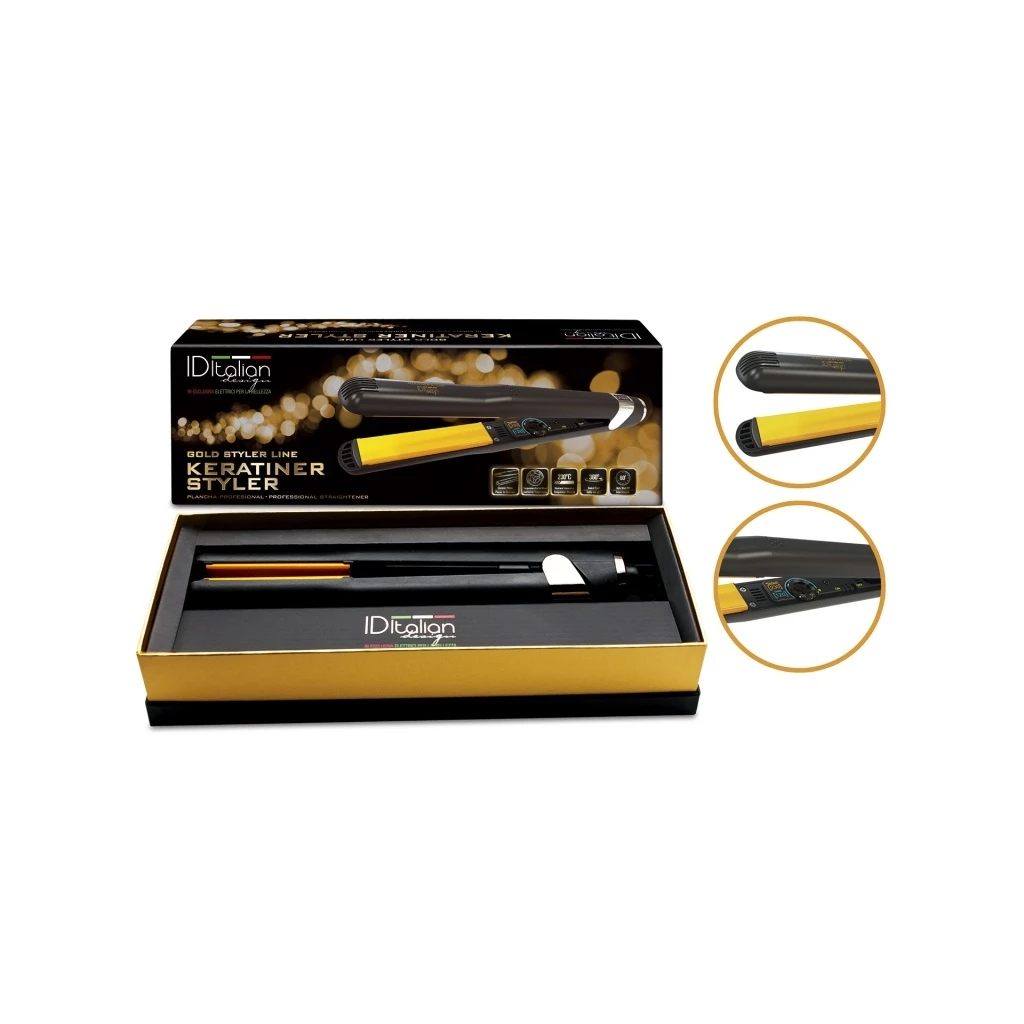 Plancha profesional Gold Styler Keratiner Styler ID Italian Design