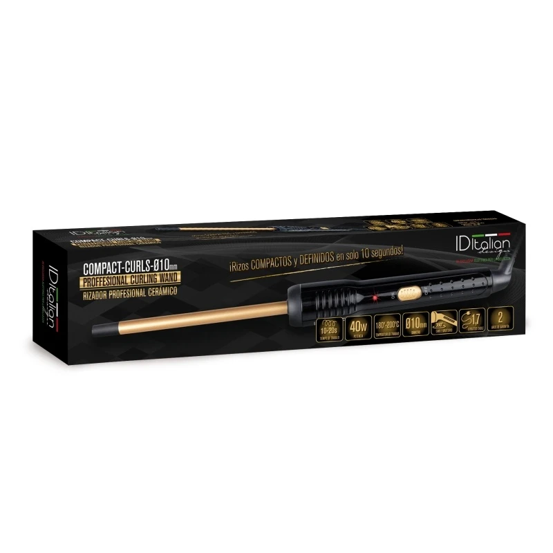Compact Curls 10 mm Ultra-Fine Curling Iron ID Italian Design