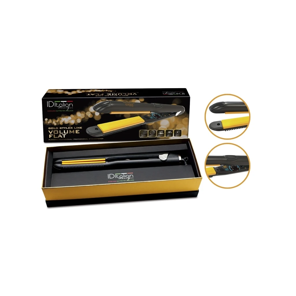Plancha de pelo profesional Gold Styler Volume Flat ID Gold ID Italian Design