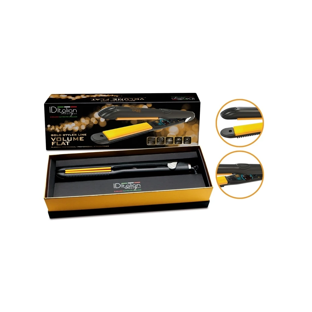 Plancha de pelo profesional Gold Styler Volume Flat ID Gold ID Italian Design