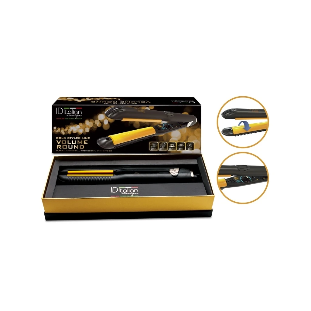 Plancha de pelo profesional ID Italian Design Gold Styler Volume Round ID Gold