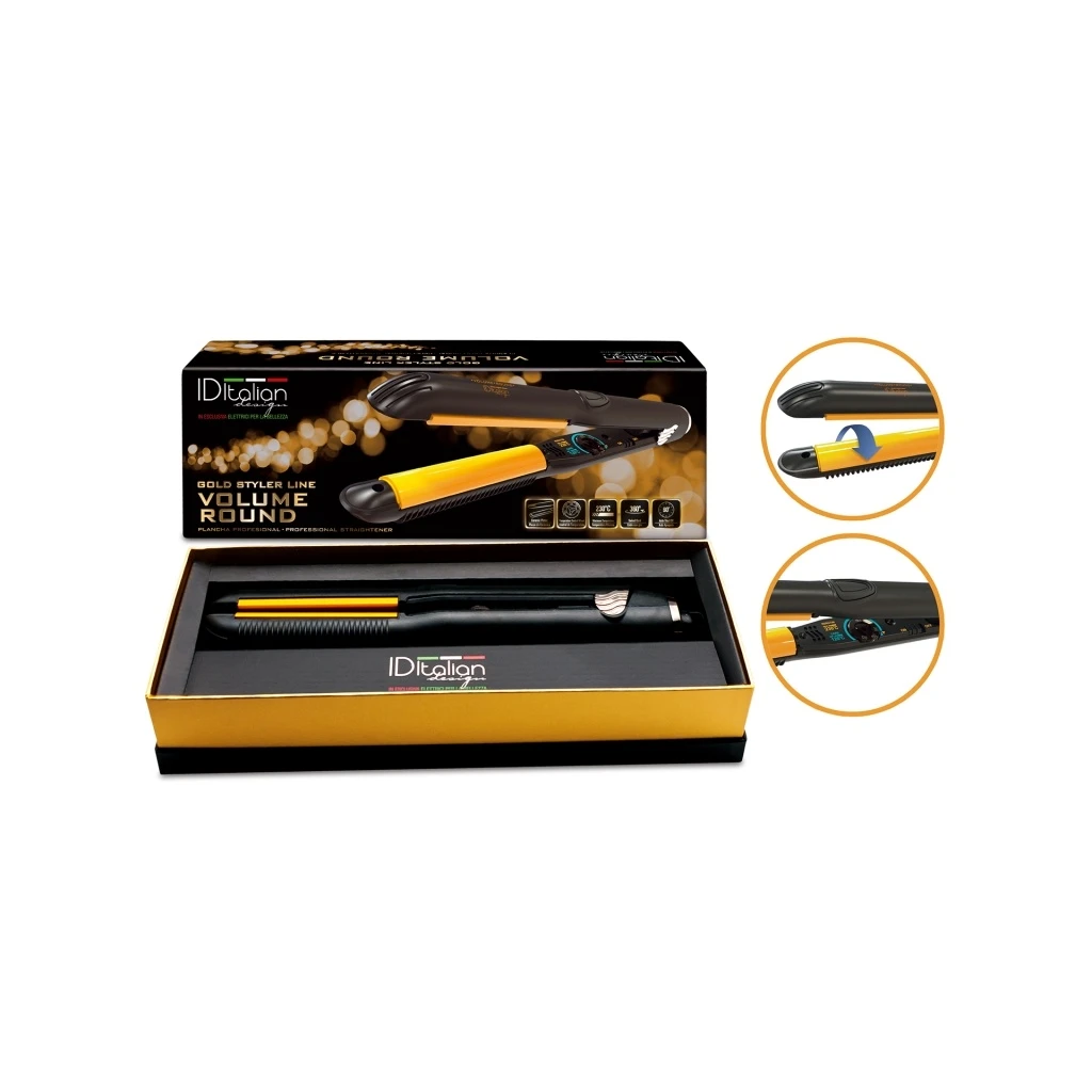 Plancha de pelo profesional ID Italian Design Gold Styler Volume Round ID Gold
