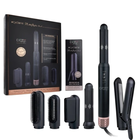 ID Italian Design Cyclone Multi Styler 5-in-1 Pack with Air Straightening Attachment