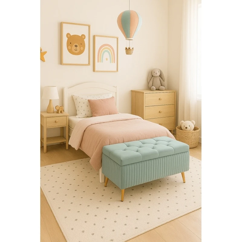Banc ottoman Helsinki rembourré gris