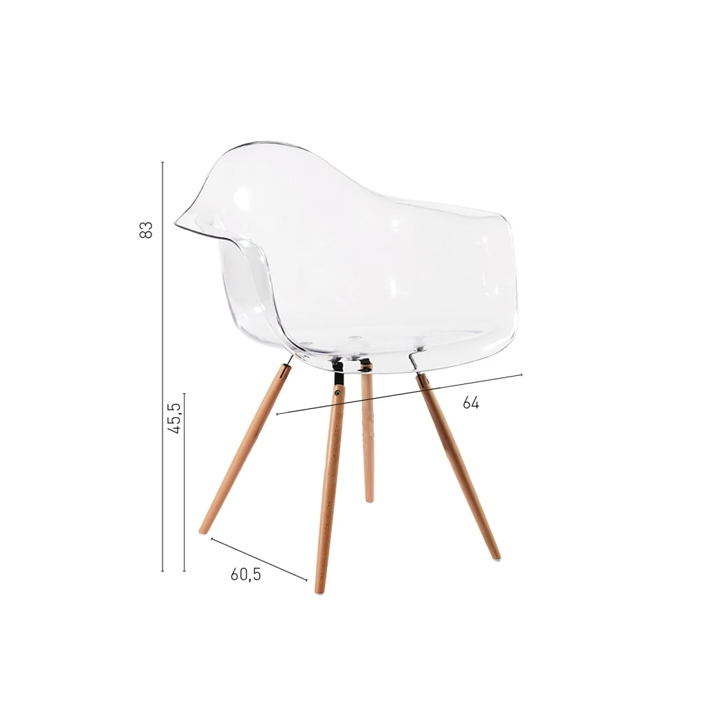 Sillón fijo Estocolmo Glass de ID Italian Design