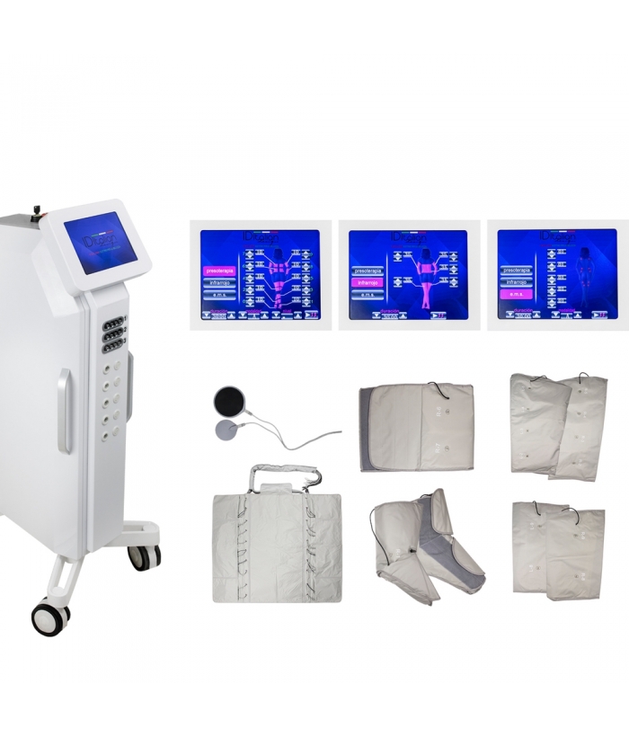 Presoterapia Digital 3 en 1 Premium electroestimulación + sauna y pantalla táctil a todo color., Aparatología Estética