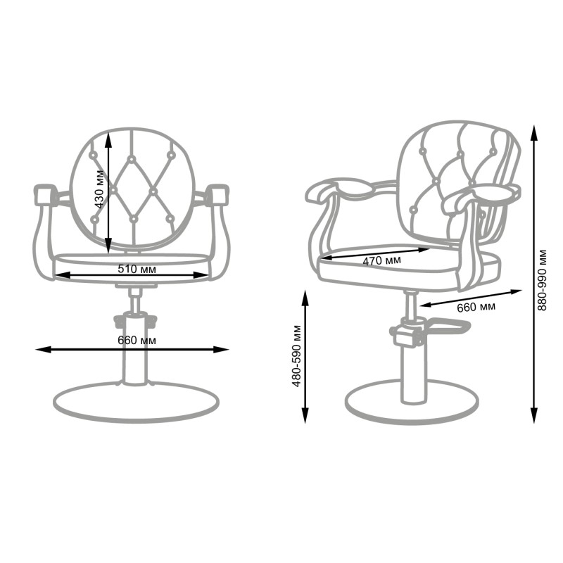 NeoBeauty Hairdressing Cutting Chair With Tufted Upholstery -NeoBeauty -court chairs