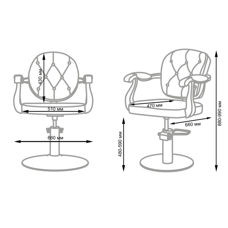 Sedia da taglio Nick - Capitonné - NeoBeauty -NeoBeauty -sedie di corte