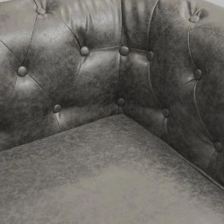 Chester Grey 3-Seater Waiting Sofa, Button-Tufted PU Faux Leather by I-medStetic Premium -I-medStetic Premium -Waiting chairs