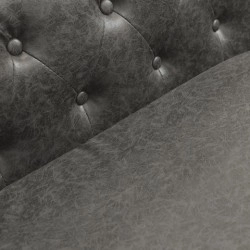 Chester Grey 3-Seater Waiting Sofa, Button-Tufted PU Faux Leather by I-medStetic Premium -I-medStetic Premium -Waiting chairs