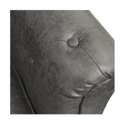 Sillón Chester 3 plazas gris capitoné en piel sintética y madera I-medStetic Premium -I-medStetic Premium -Sillones de espera