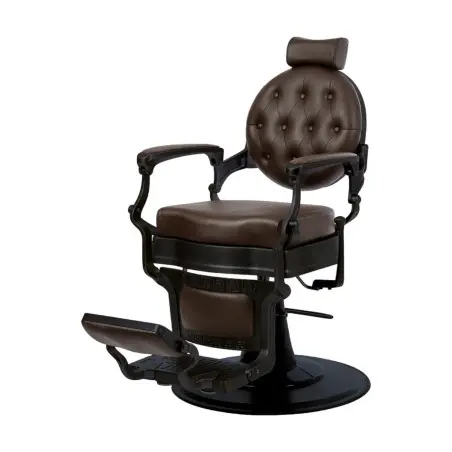 Sillón de Barbero Buzz Black Marrón Vintage Weelko -Weelko -Sillones barbero