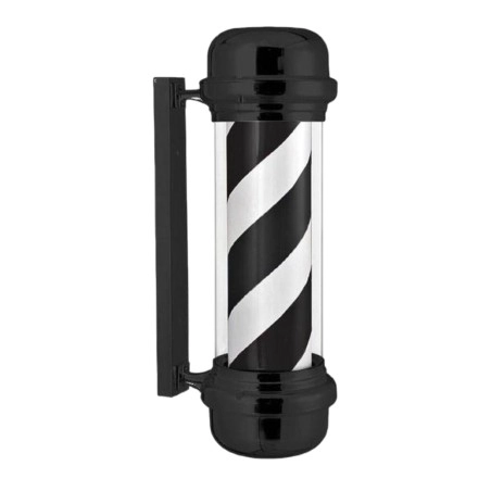 Barten Black and White Rotating Barber Pole – Illuminated Modern Design | Weelko -Weelko -Barber Poles