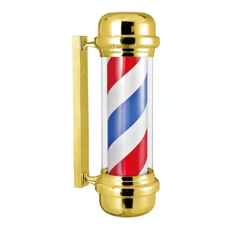 Weelko Dagour Gold-Finish Rotating Tricolor Barber Pole -Weelko -Barber Poles