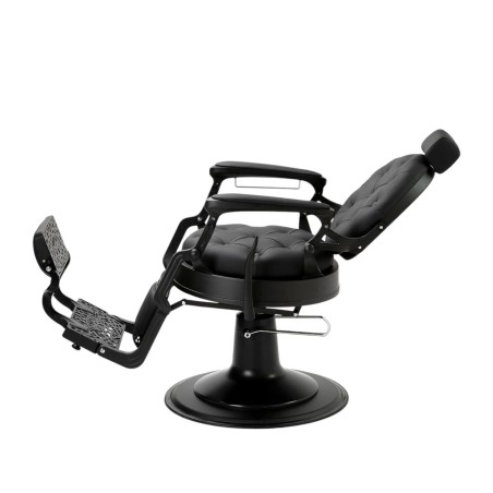 Poltrona da barbiere Mack Black - design iconico in alluminio pressofuso con pompa idraulica bloccabile - i-Medstetic -i-Meds...